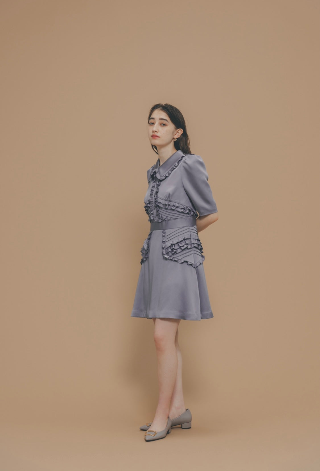 waist frill mini dress | COCOON