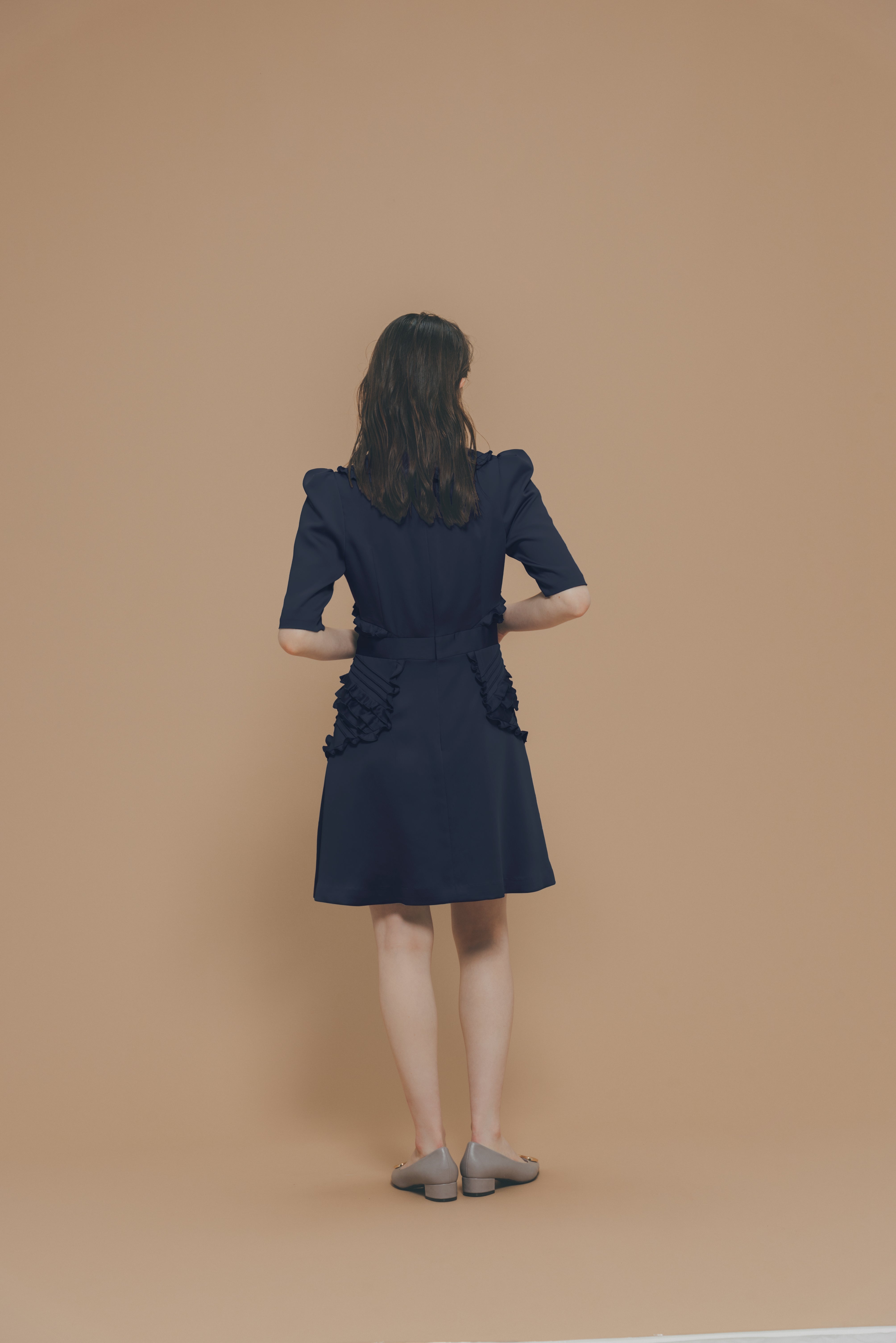 waist frill mini dress | COCOON