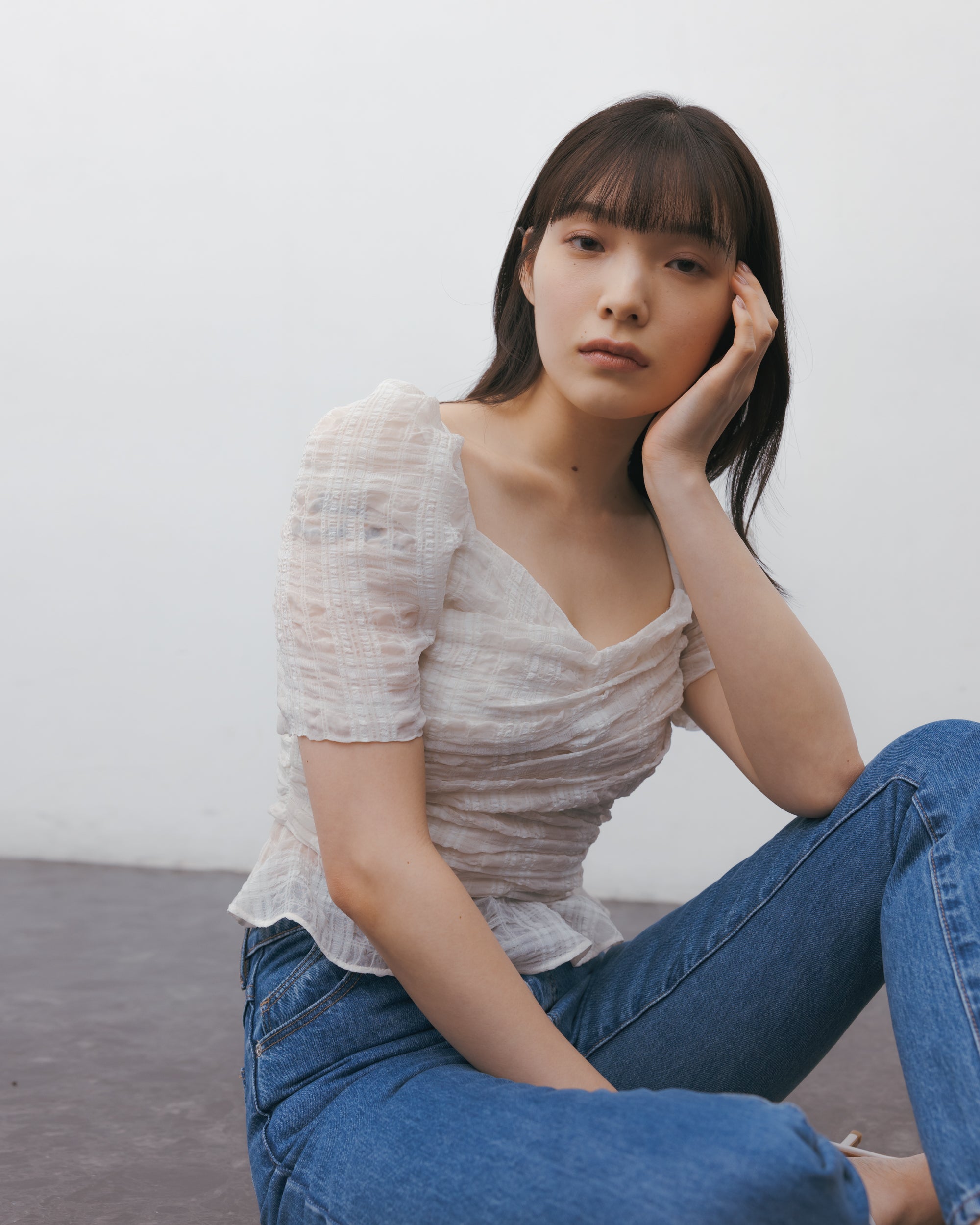 drape cross blouse | COCOON