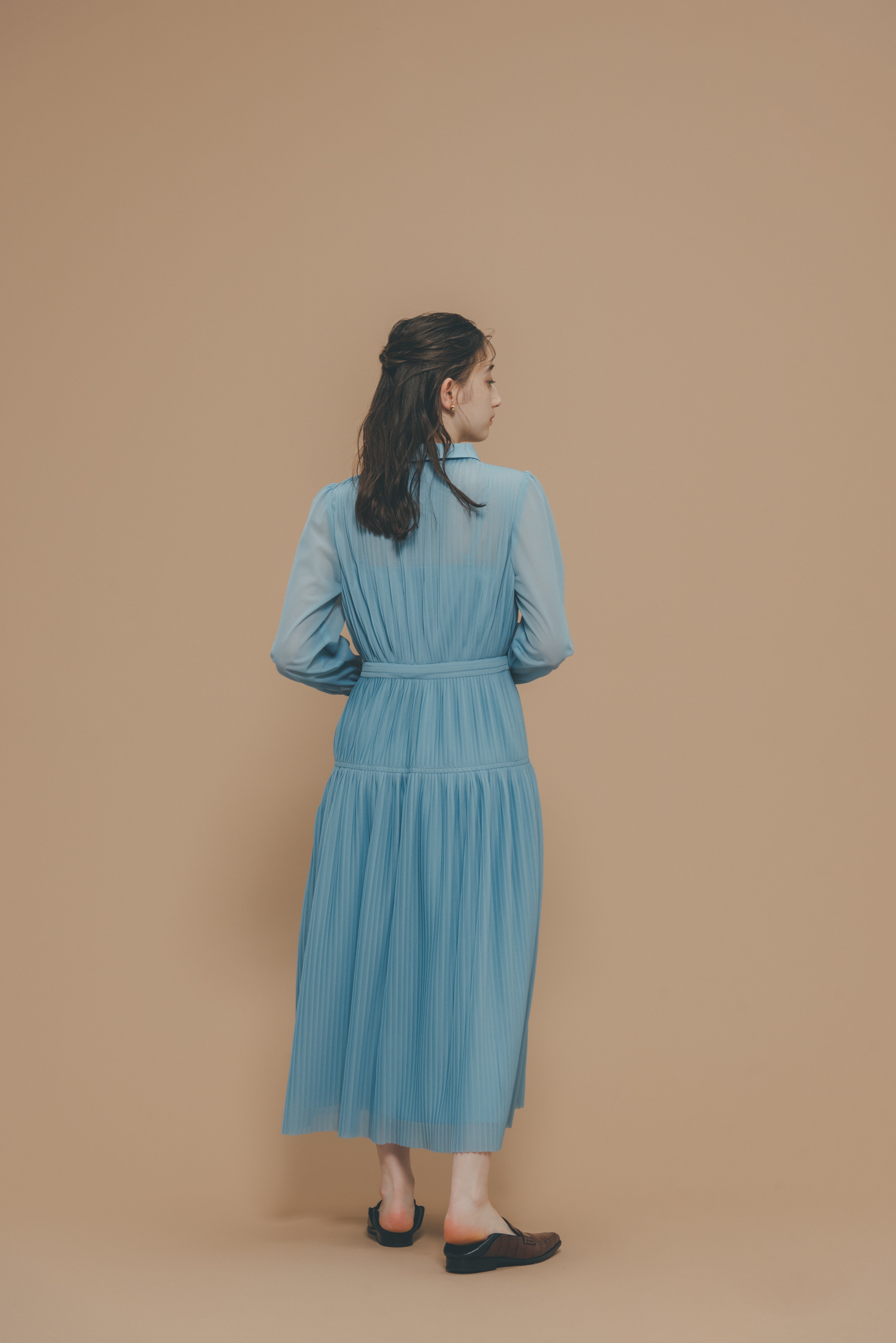 pleats long dress