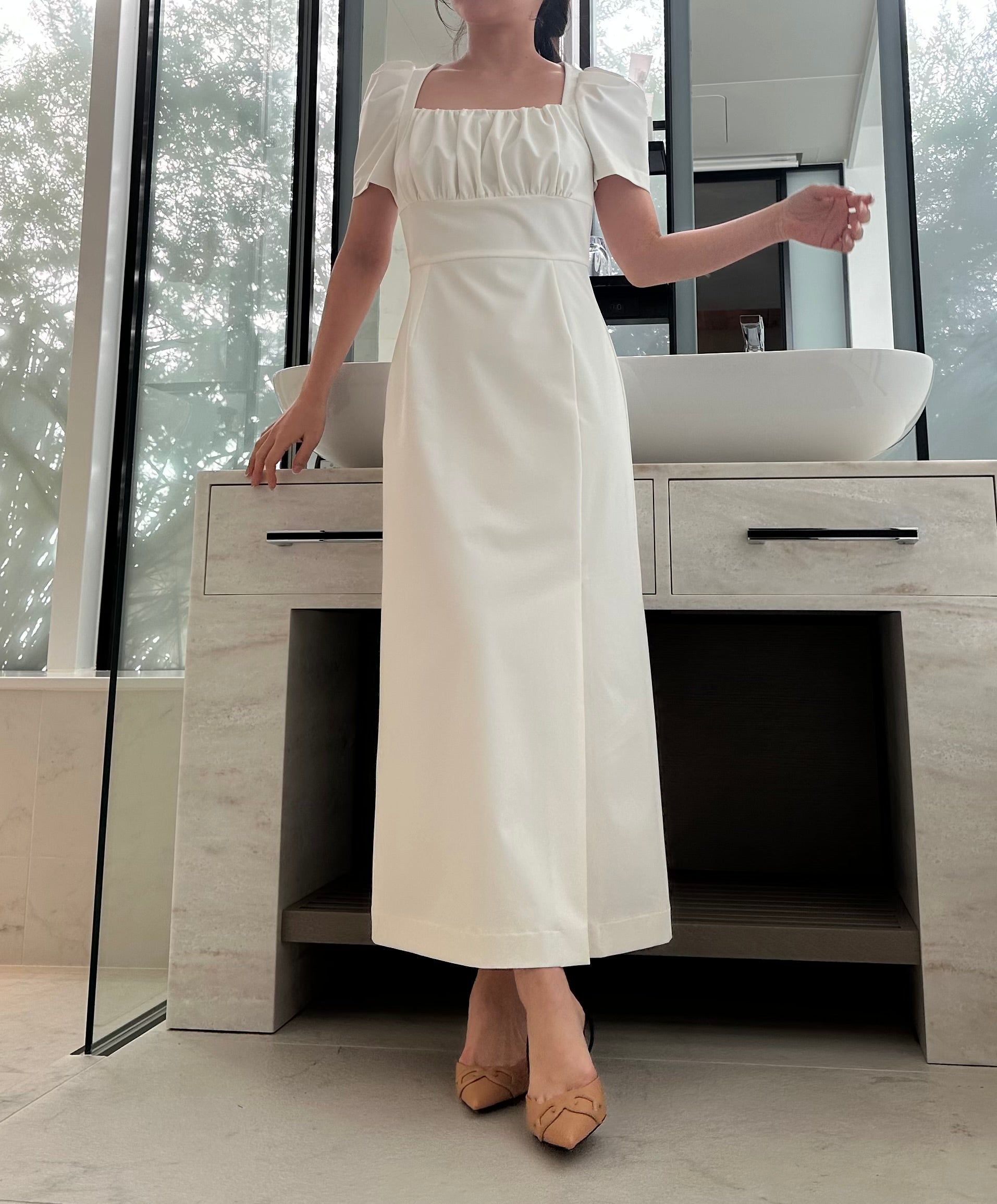 square neck dress | COCOON