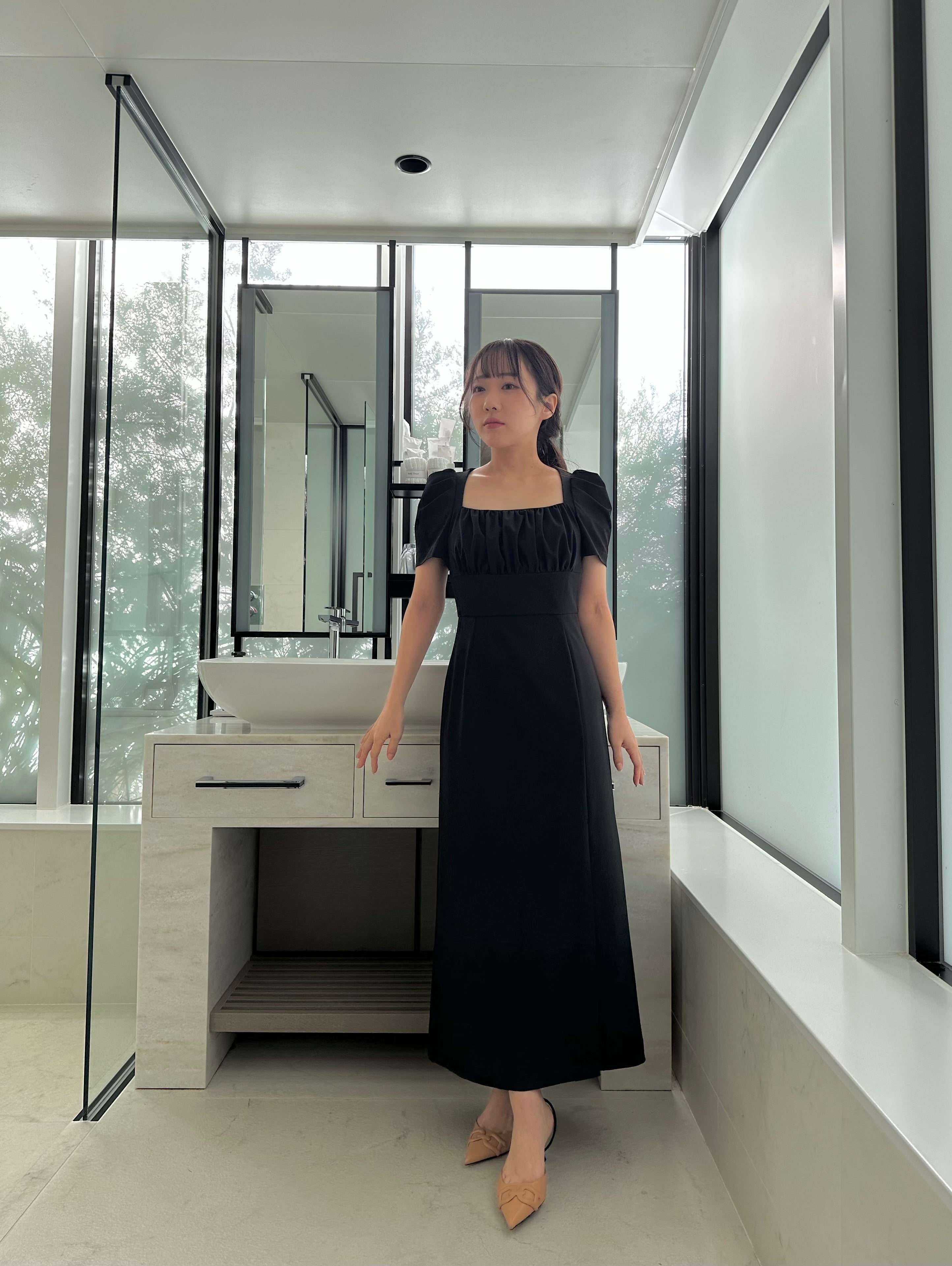 square neck dress
