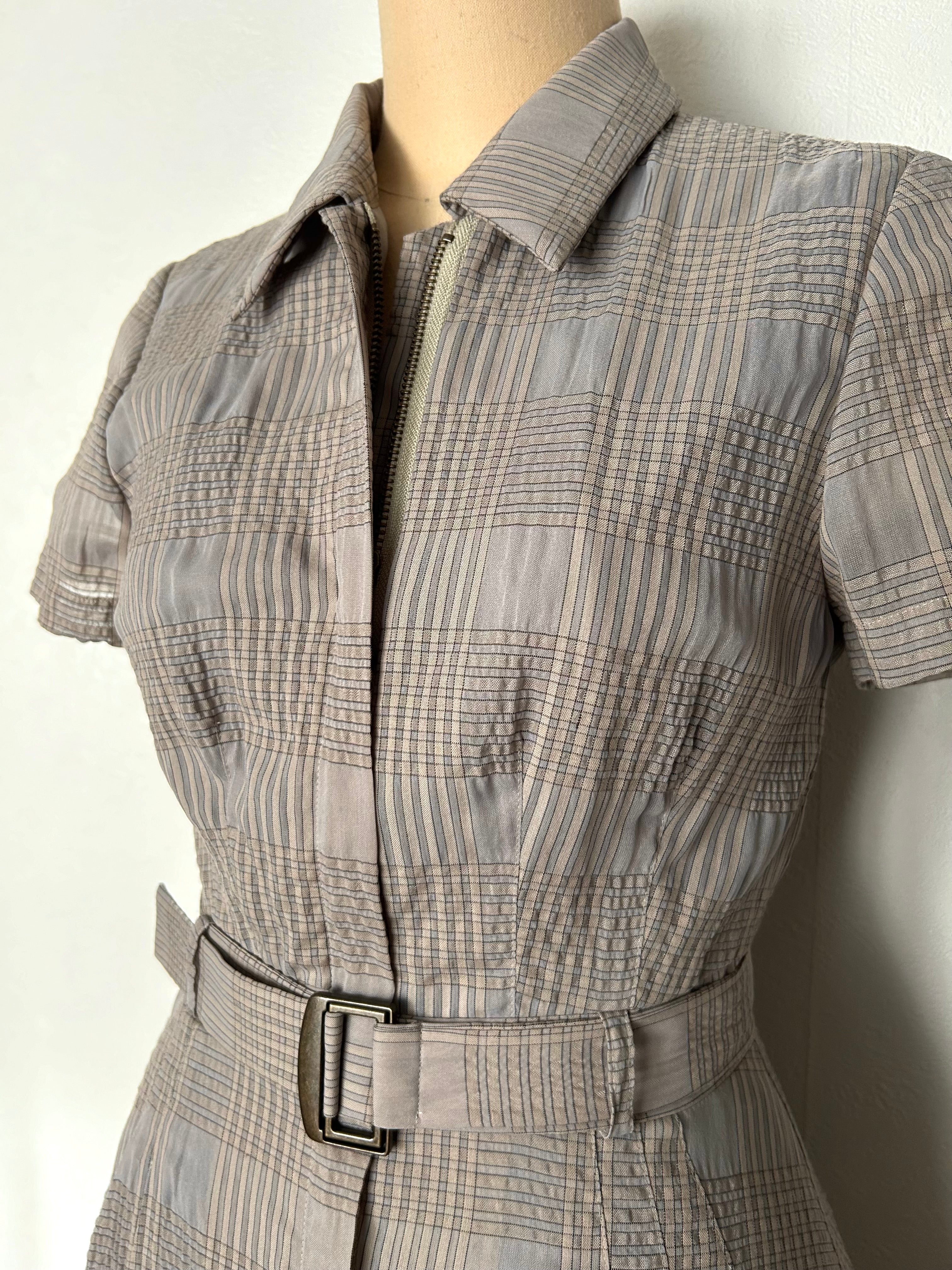 sizzle check shirt dress