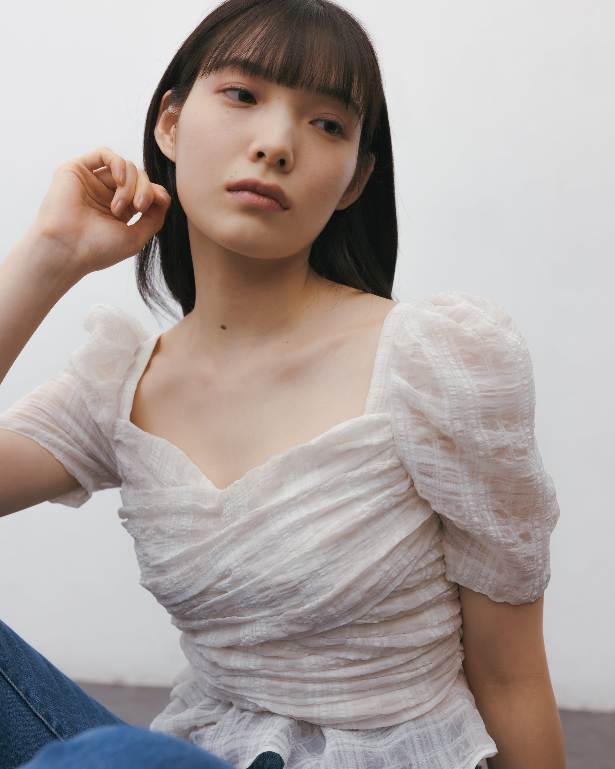 drape cross blouse