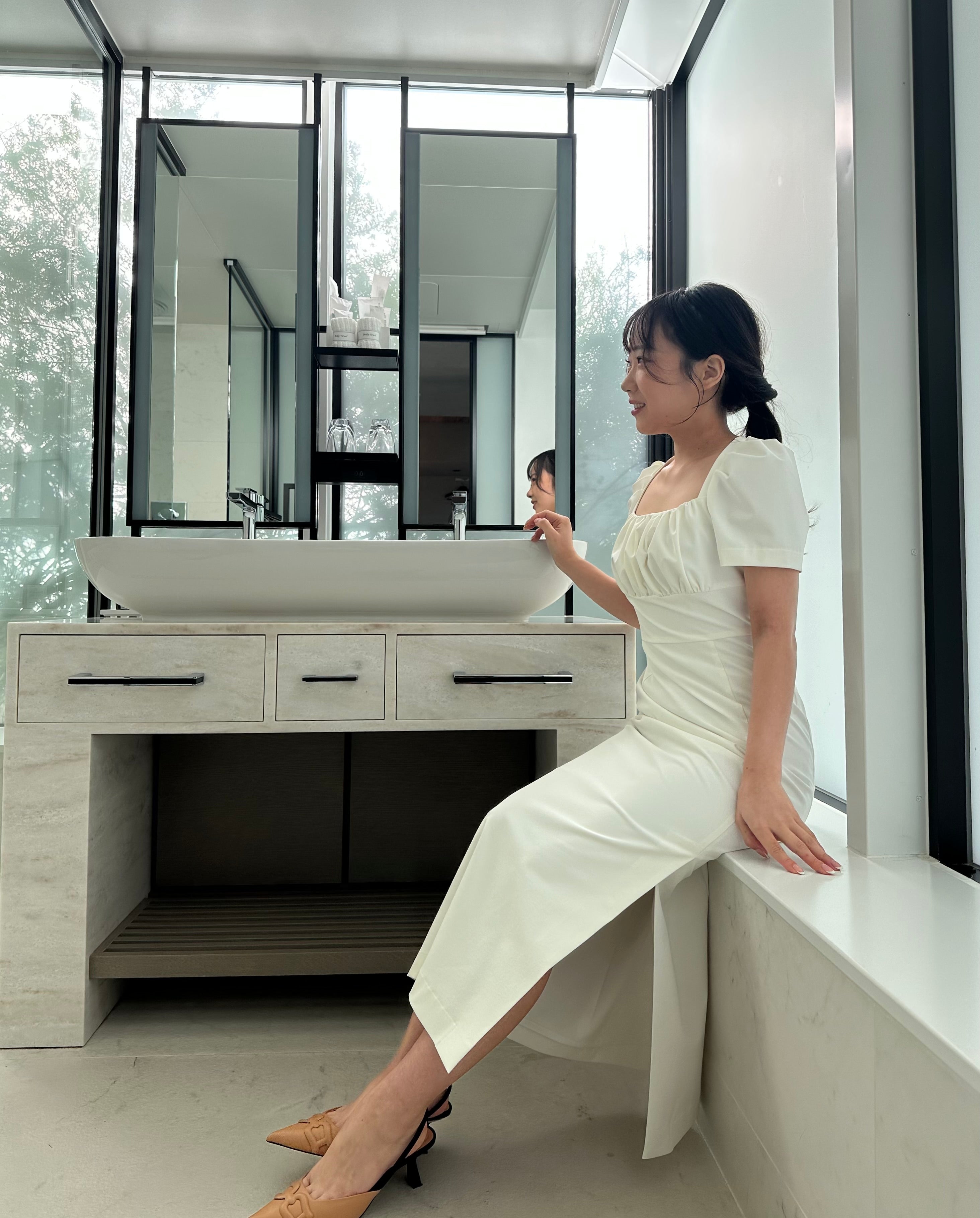 square neck dress | COCOON