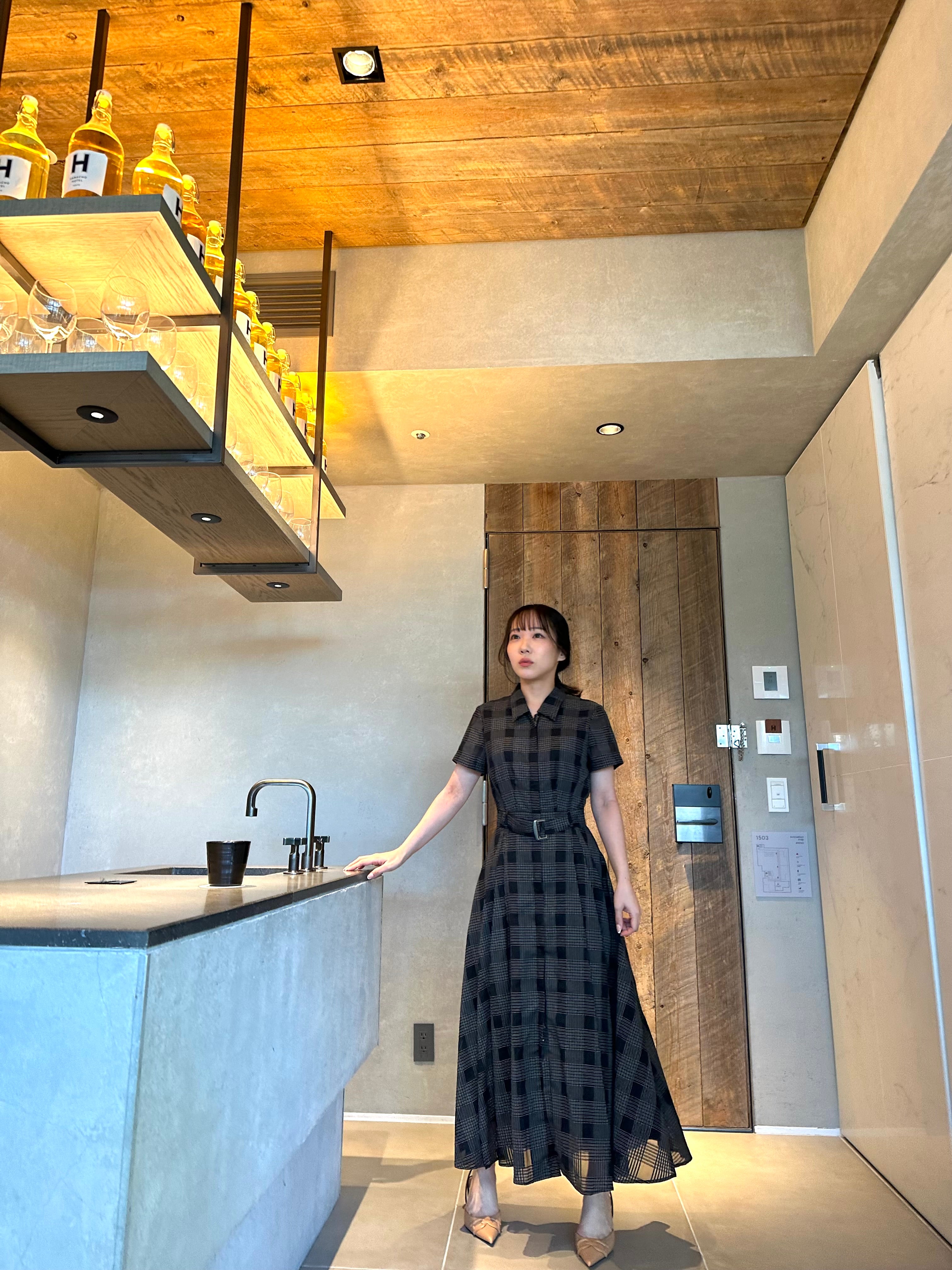 sizzle check shirt dress