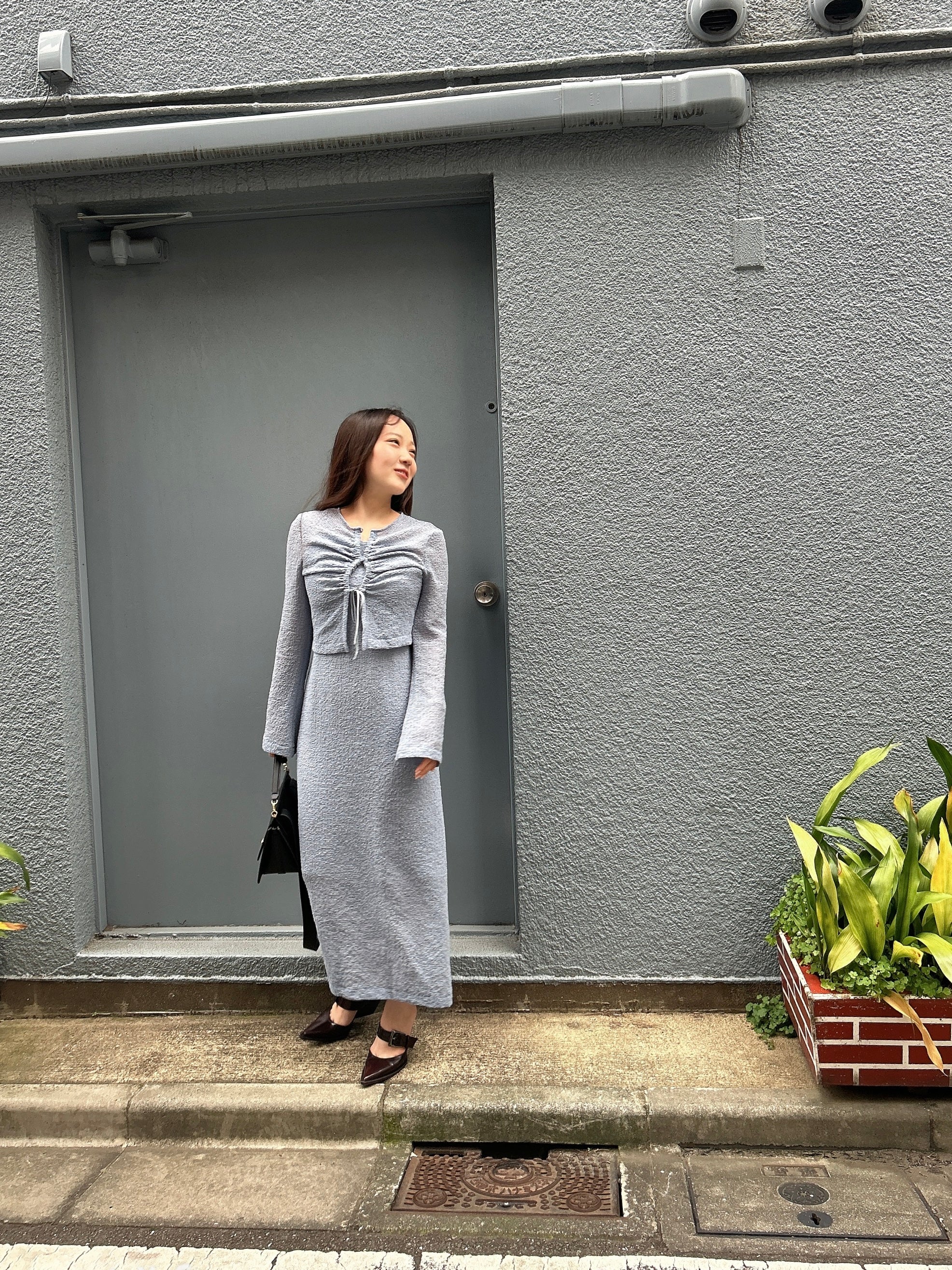 美品✨エイココンドウ　42 XL モヘヤ　ウール　フードカーディガン　裾バルーン 美品✨エイココンドウ 42 XL モヘヤ ウール フードカーディガン