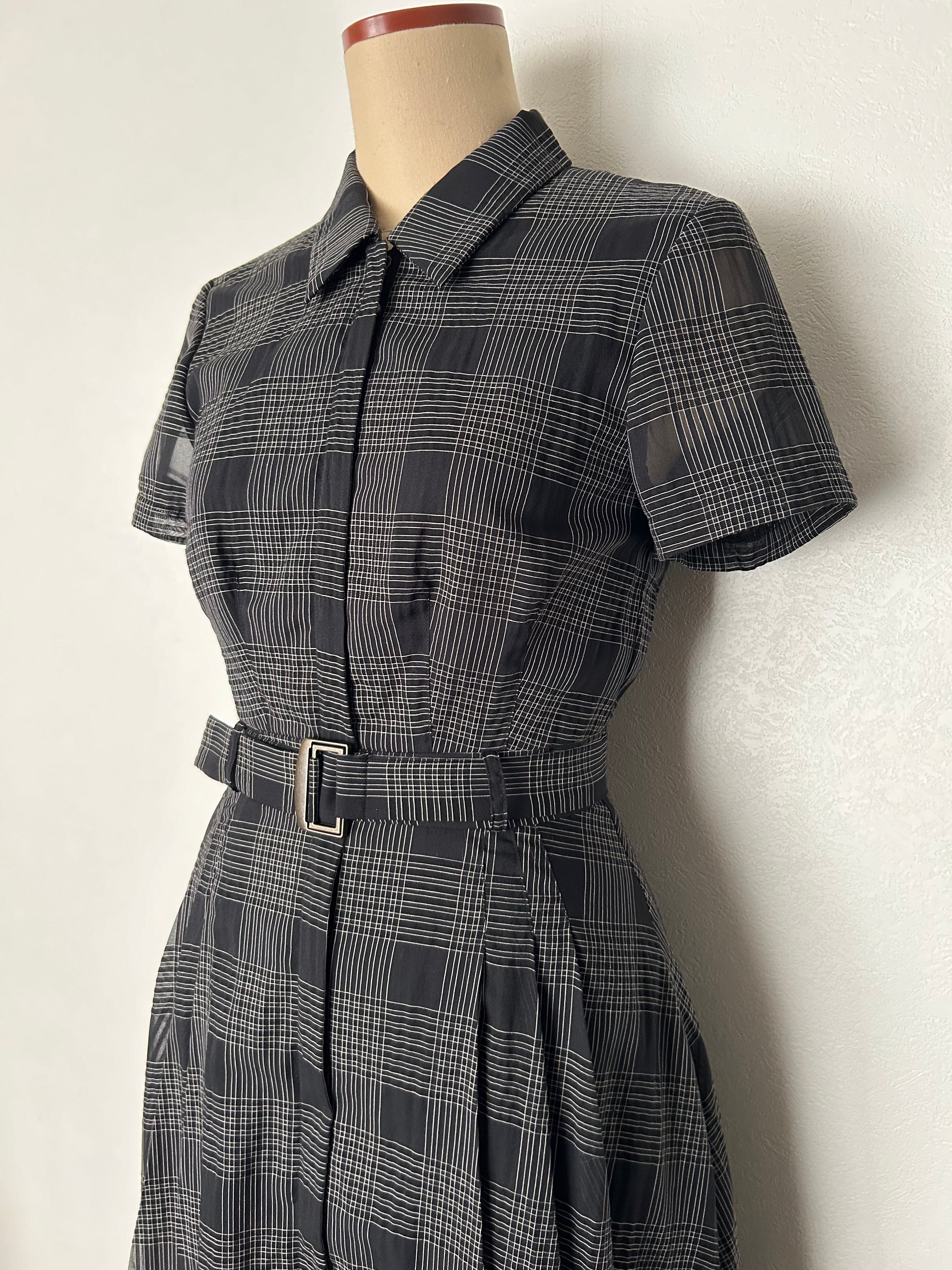 sizzle check shirt dress