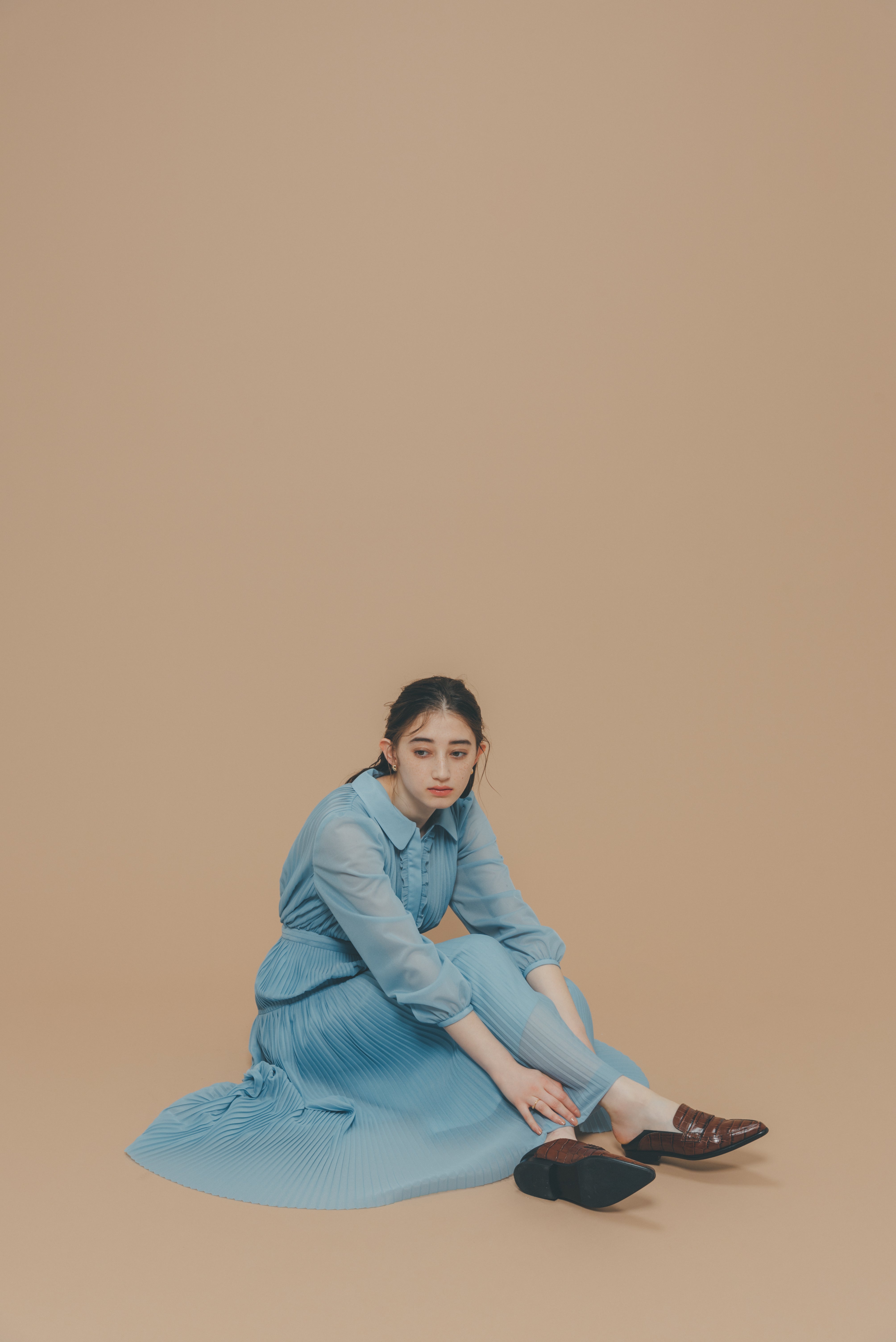 pleats long dress
