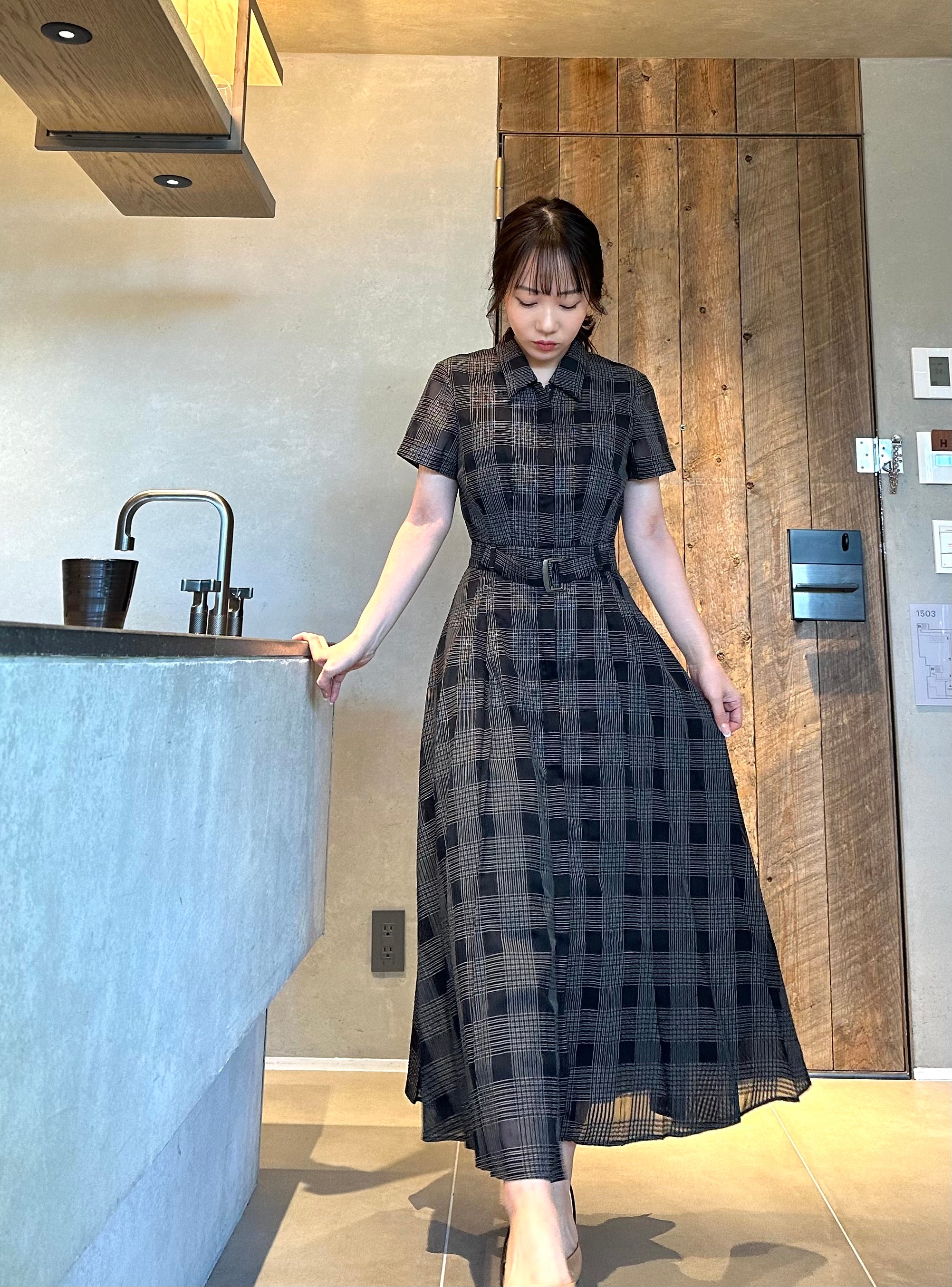 sizzle check shirt dress