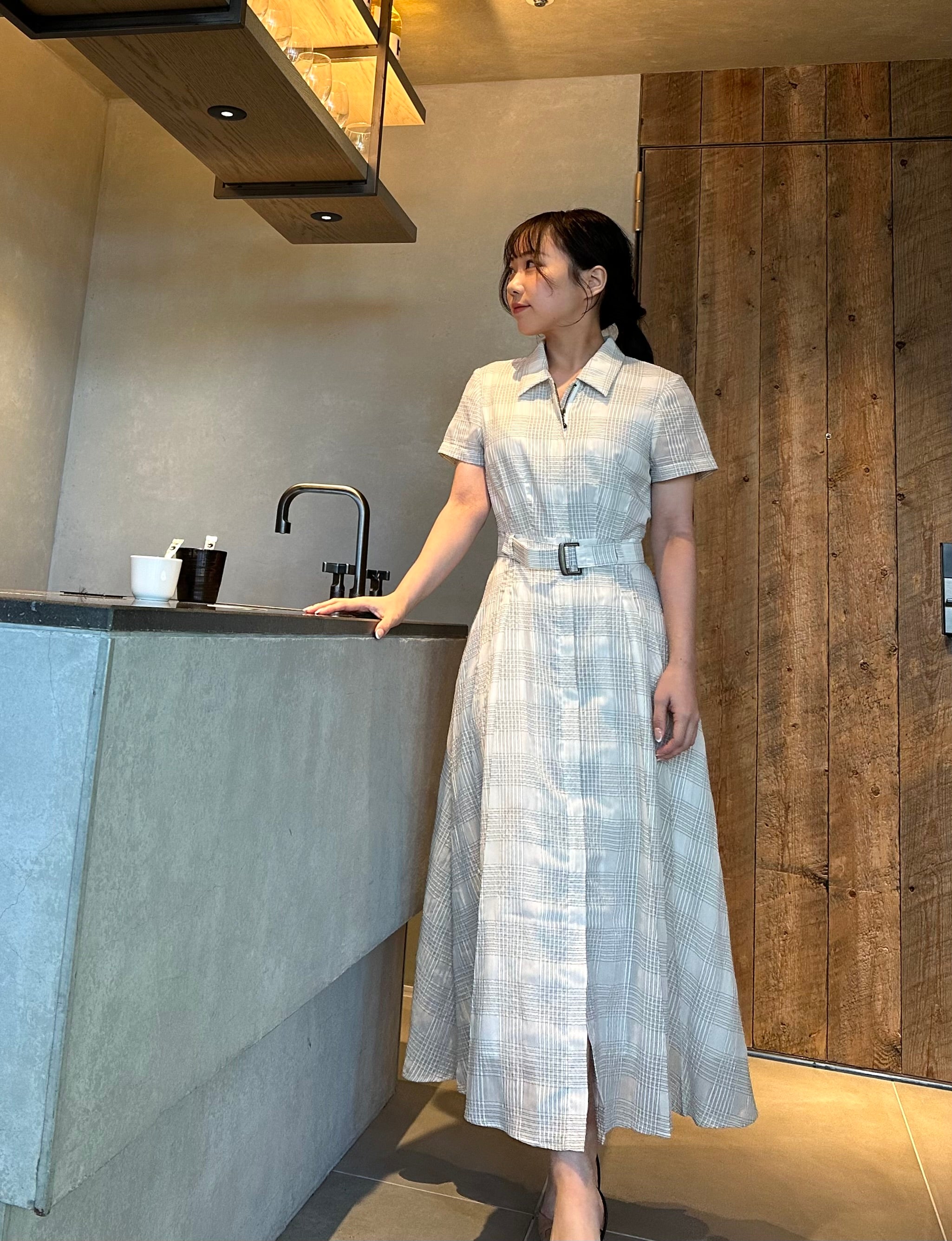 sizzle check shirt dress