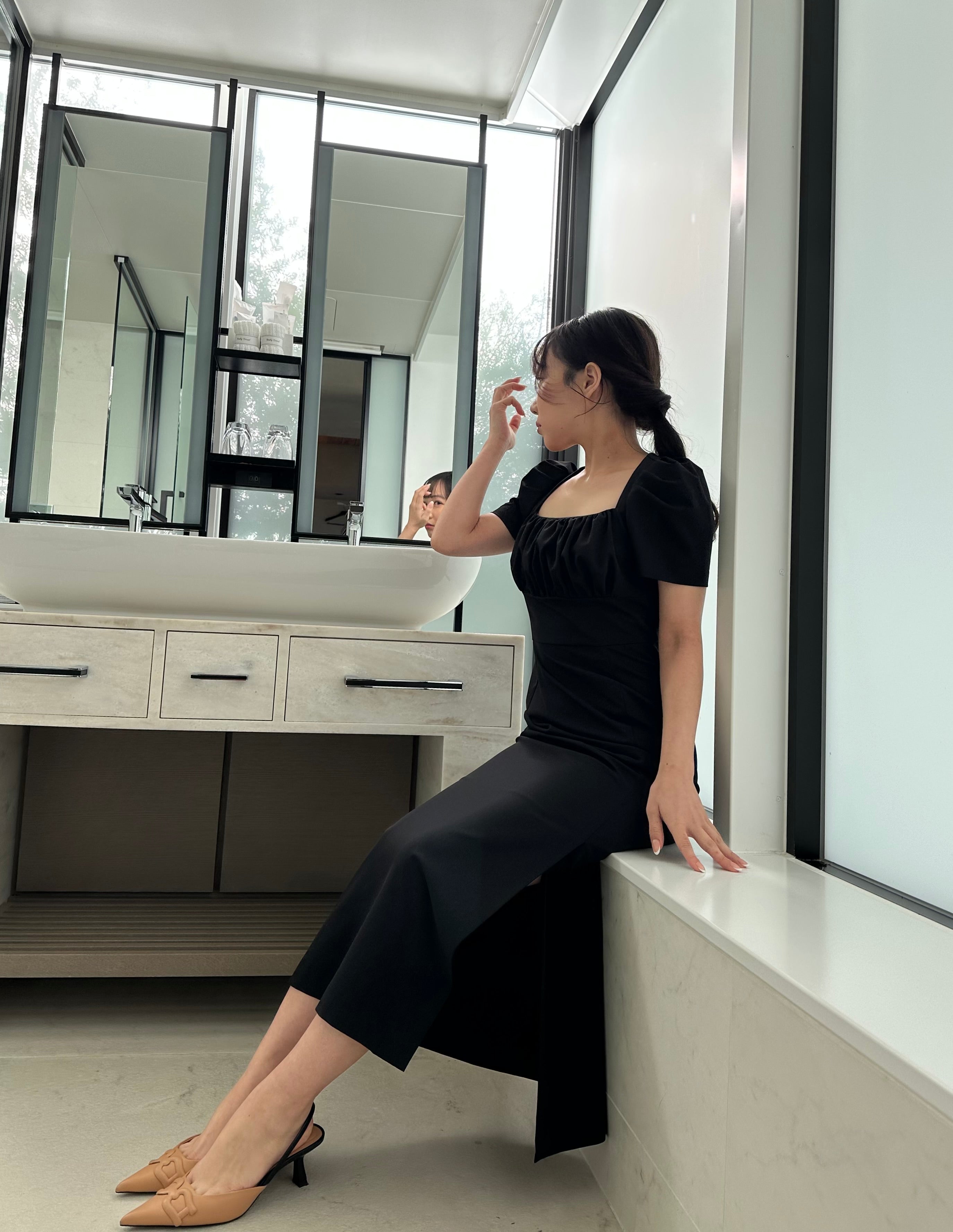 square neck dress
