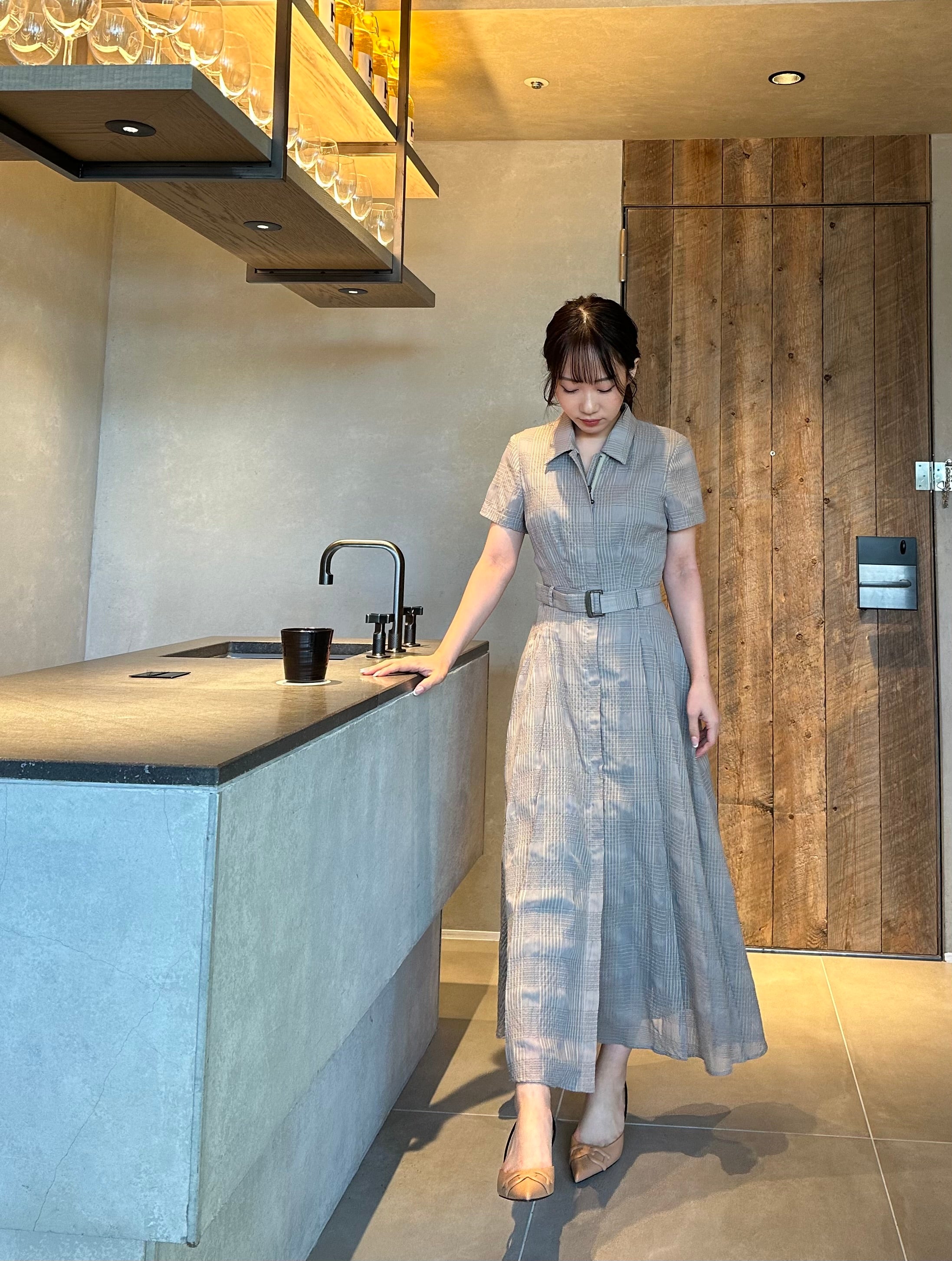sizzle check shirt dress